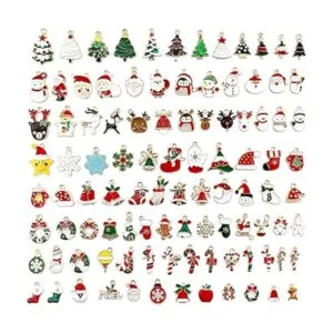 JIALEEY 100 dijes de Navidad surtidos chapados en oro y_1