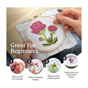 Kits de punto de cruz para principiantes tema de flores_3