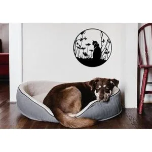 13.4 x 13.4 pulgadas silueta de gato negro arte de pared_3