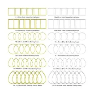 120 piezas de aretes de aro para hacer joyas de 3 formas_2