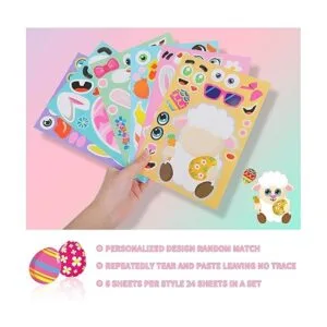 GonLei 24 hojas de calcomanías faciales para niños de_4