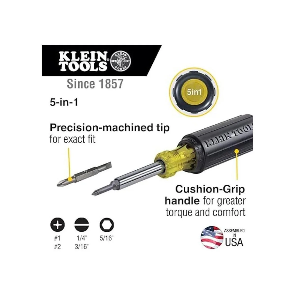 Klein Tools 32476 Destornillador multibroca 5 en 1 con 2_2