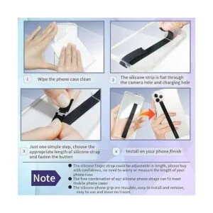 UKON Agarre de silicona para teléfono 2 correas de_4