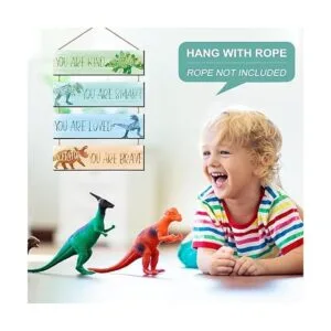 4 piezas de decoración de pared de dinosaurio recuerdos_5