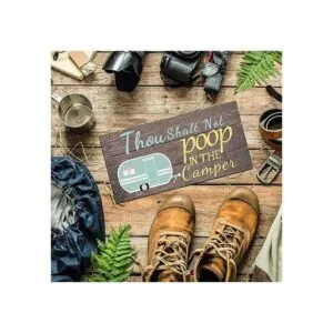 Jetec Letrero para colgar en madera de Thou Shalt Not Poop_5