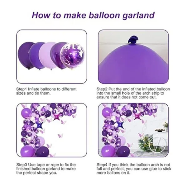 PERPAOL Kit de guirnalda de globos de color morado con_5