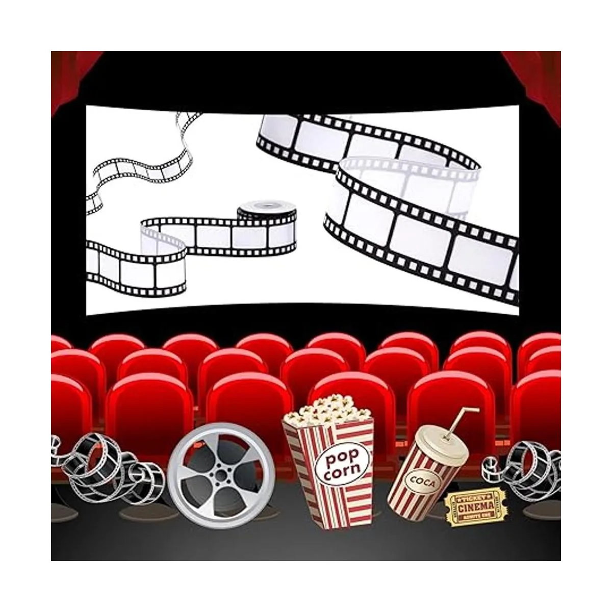 3 rollos de cinta de película para decoración de fiestas_3