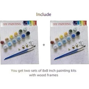 TINDAY Paquete de 2 pinturas enmarcadas por números para_7