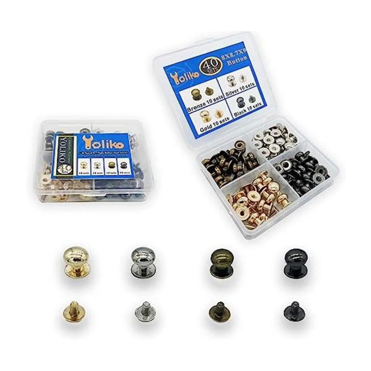 Yoliko Paquete de 40 tornillos redondos de 4 colores con_1