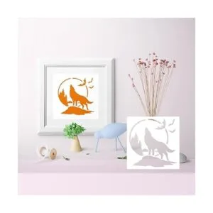 9 plantillas de pintura plantilla de animales de lobo_2