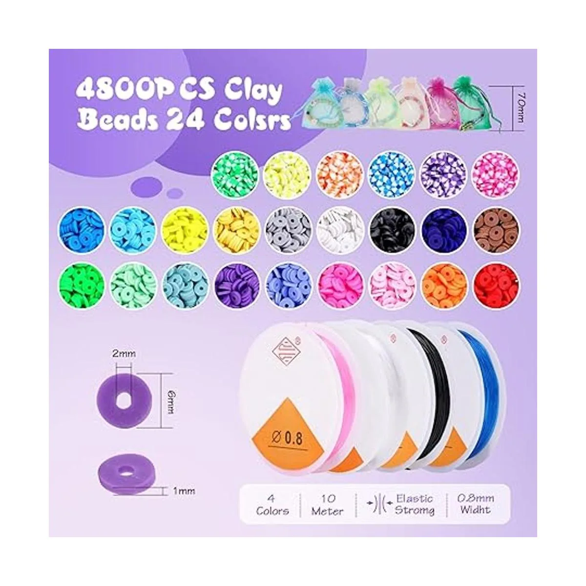 Kit de fabricación de pulseras de cuentas de arcilla 2_2