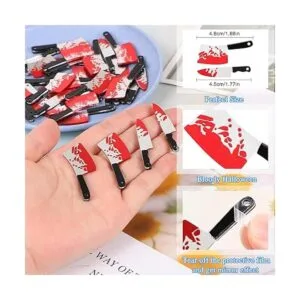 MIKIMIQI Juego de 20 dijes de cuchillos falsos colgantes_2