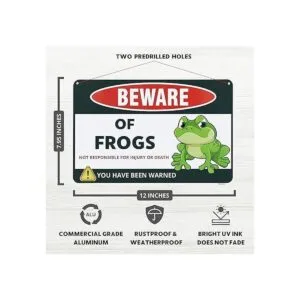 Venicor Decoración de letrero de rana 8 x 12 pulgadas_2