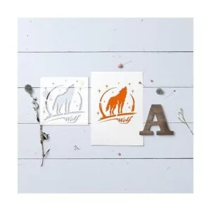 9 plantillas de pintura plantilla de animales de lobo_3