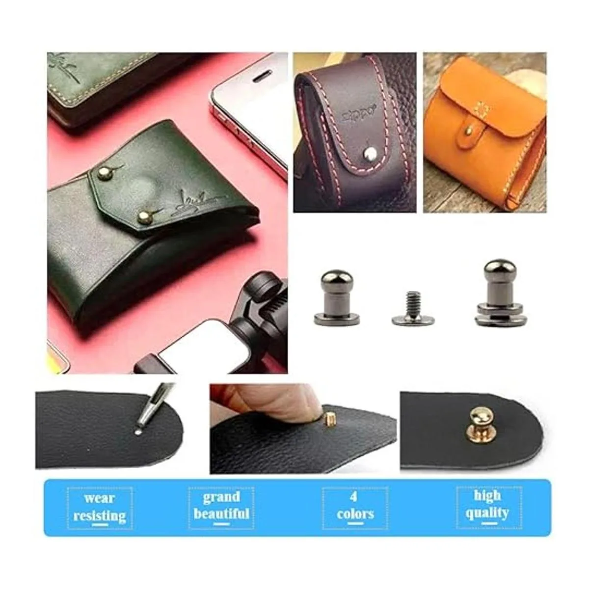 Yoliko Paquete de 40 tornillos redondos de 4 colores con_5