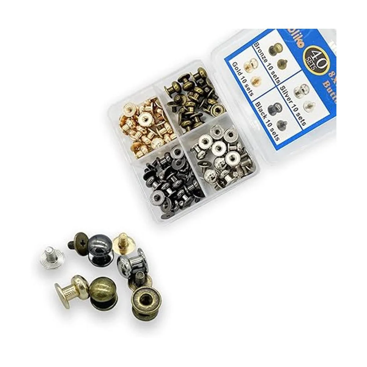 Yoliko Paquete de 40 tornillos redondos de 4 colores con_4