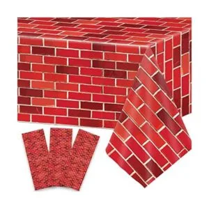 3 piezas de telón de fondo de pared de piedra roja de_1