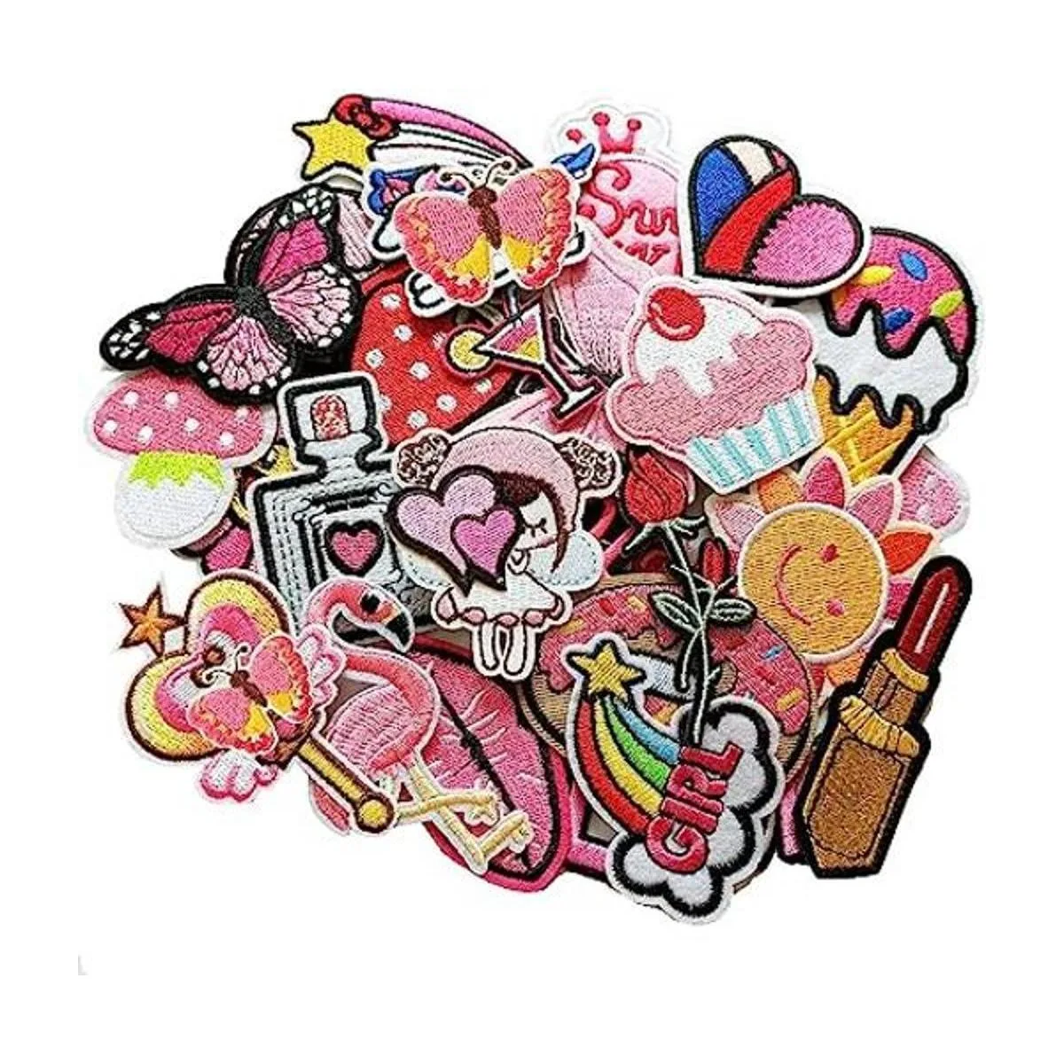 MISDONR 30 parches bordados rosas para planchar de varios_1