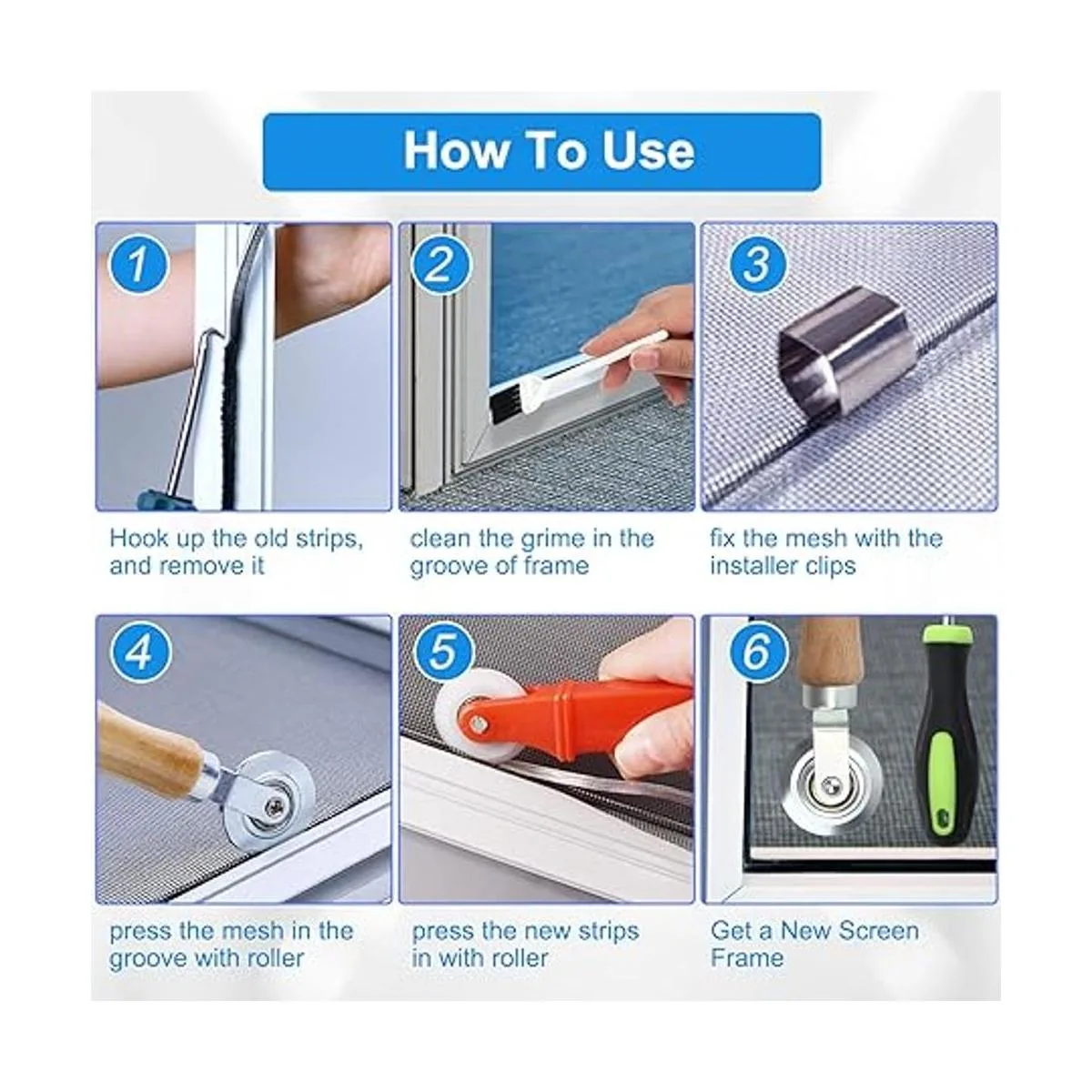 Kit de reparación de pantalla de ventana kit de_4