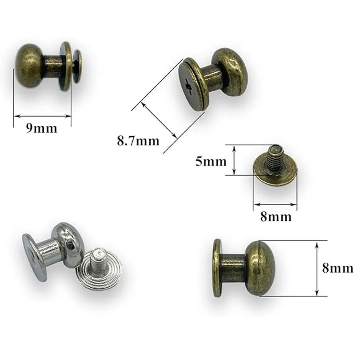 Yoliko Paquete de 40 tornillos redondos de 4 colores con_2
