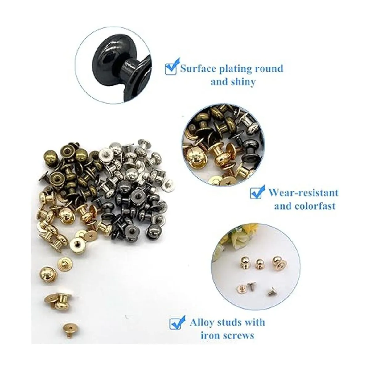 Yoliko Paquete de 40 tornillos redondos de 4 colores con_3