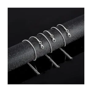 PH PandaHall 10 pulseras de cadena de serpiente de acero_4