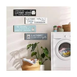 Letrero de madera para lavandería decoración de pared_2