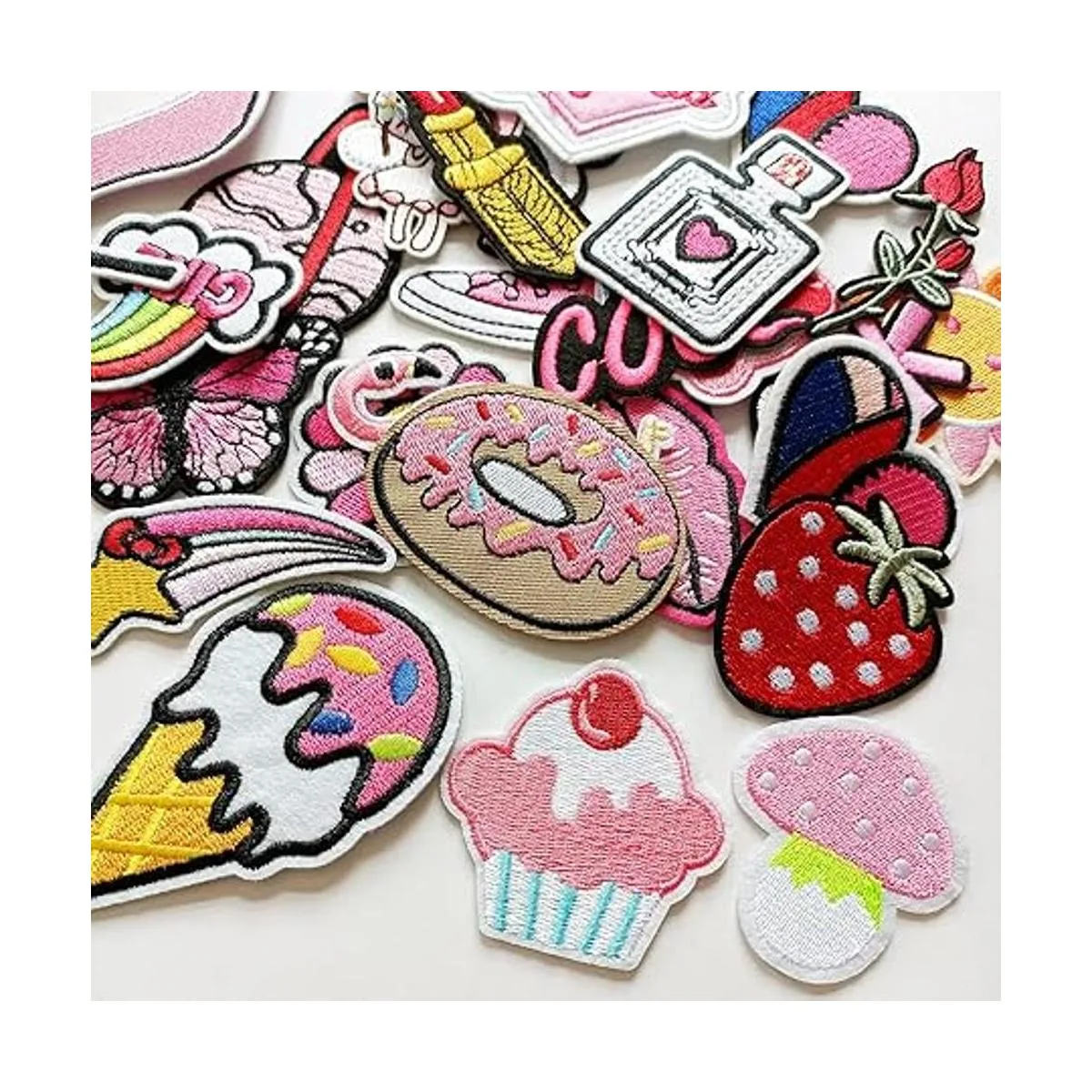 MISDONR 30 parches bordados rosas para planchar de varios_3