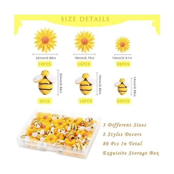 CCOZN 80 piezas de flores de margarita de abejas de_2