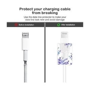 Protector de cable floral de flores para iPhone cargador_5