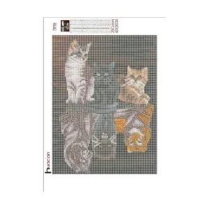 Huacan Kits de pintura de diamantes bricolaje 5D gato_2