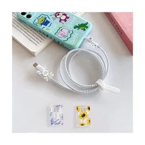 Protector de cable floral de flores para iPhone cargador_2
