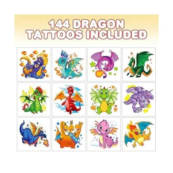 ArtCreativity Tatuajes temporales de dragón para niños_3