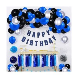 Kit de guirnalda de globos color azul rey y negro 121_4