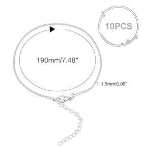 PH PandaHall 10 pulseras de cadena de serpiente de acero_5