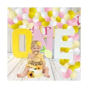 Kit de arco de guirnalda de globos rosa y amarillo_4