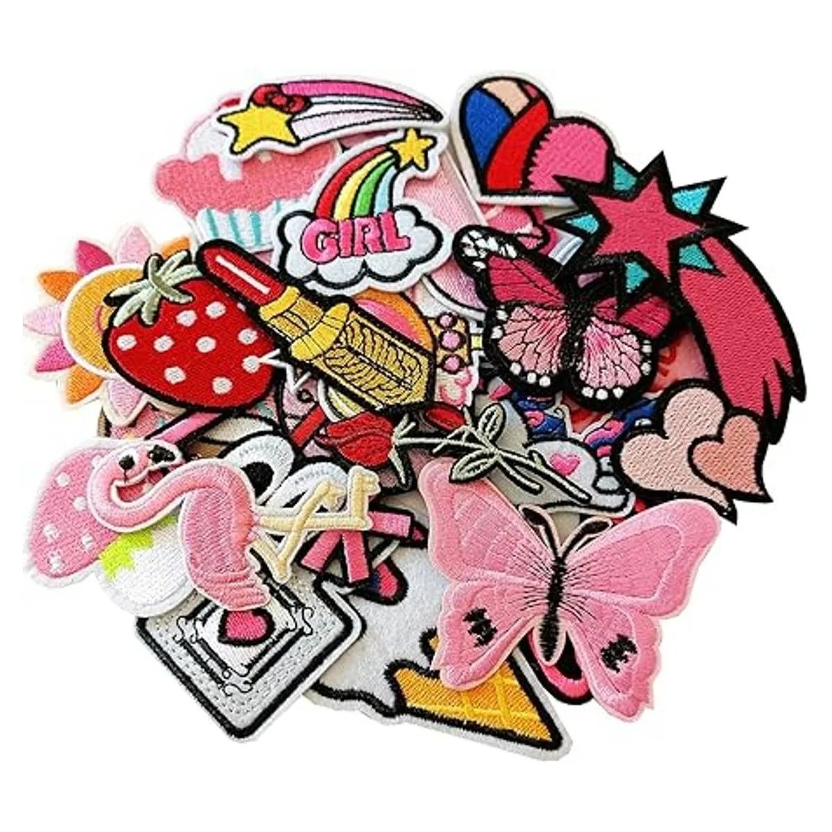 MISDONR 30 parches bordados rosas para planchar de varios_2