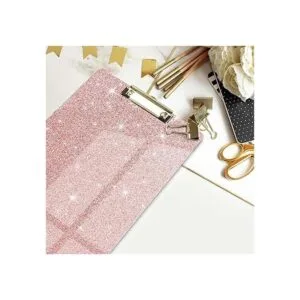 WAVEYU Portapapeles acrílico portapapeles rosa brillante_5