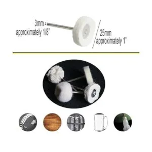 Juego de ruedas de pulido de 1 pulgada de fieltro de lana_2