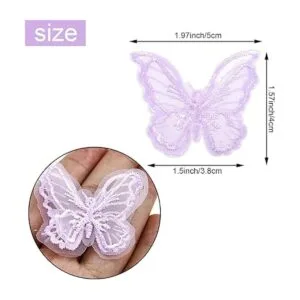 50 piezas de encaje de mariposa doble capa tela de_2