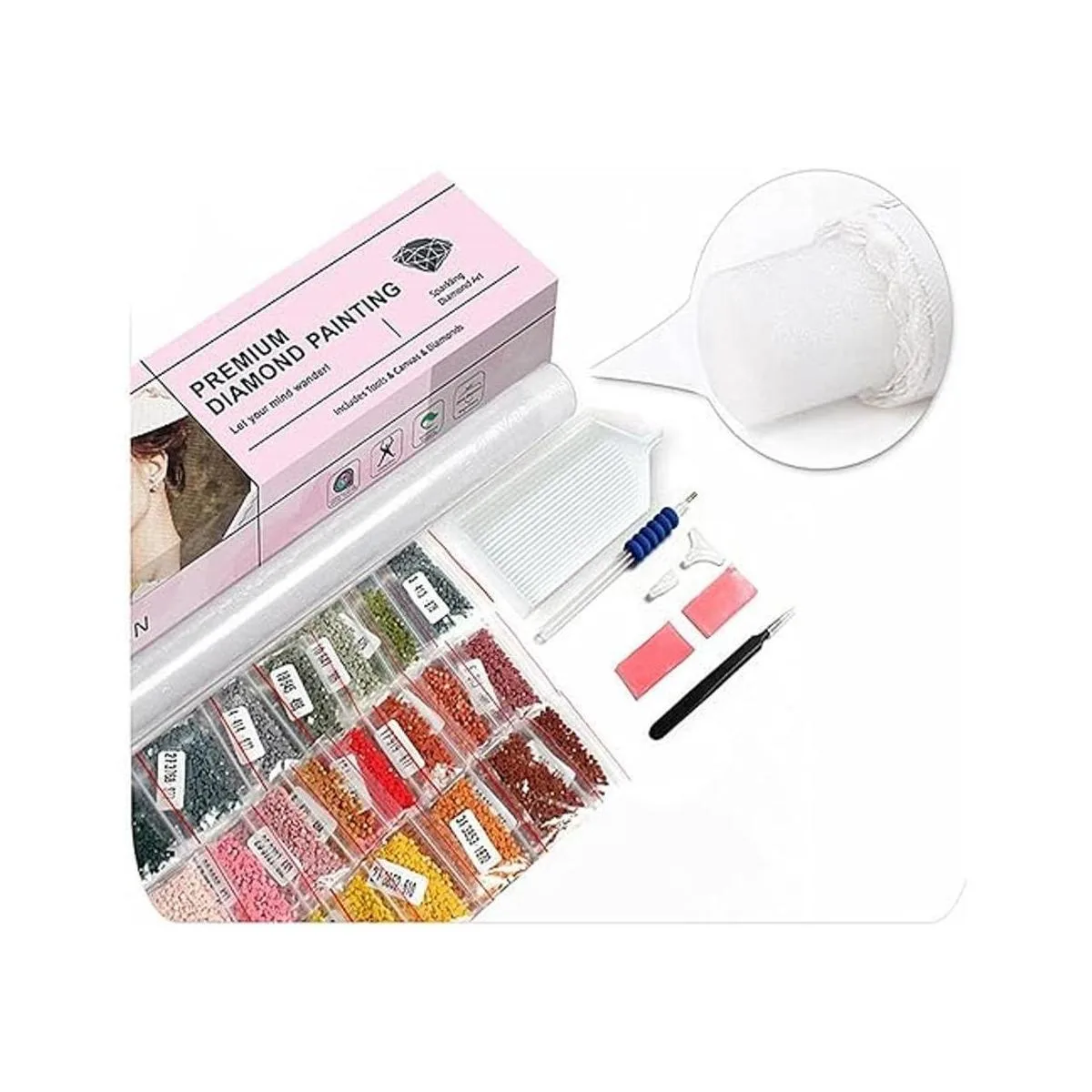 Huacan Kits de pintura de diamantes bricolaje 5D gato_6