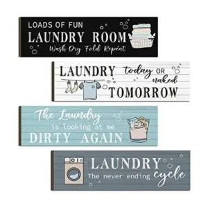 Letrero de madera para lavandería decoración de pared_1