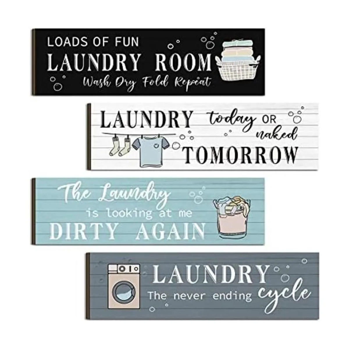 Letrero de madera para lavandería decoración de pared_1
