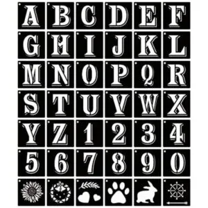 ASMPIO Plantillas de letras de 2 pulgadas plantillas de_1