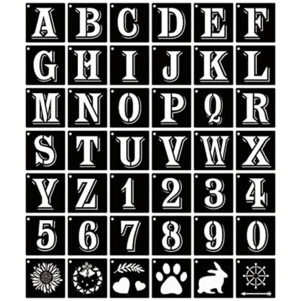 ASMPIO Plantillas de letras de 2 pulgadas plantillas de_1