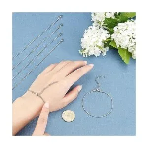 PH PandaHall 10 pulseras de cadena de serpiente de acero_2