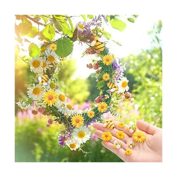 CCOZN 80 piezas de flores de margarita de abejas de_5