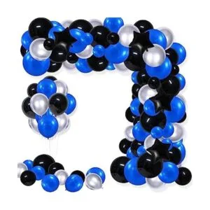 Kit de guirnalda de globos color azul rey y negro 121_1