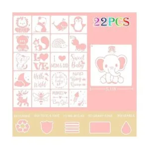 Paquete de 22 bonitas plantillas de bebé para decoración_3