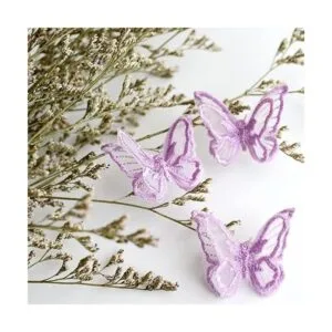 50 piezas de encaje de mariposa doble capa tela de_7